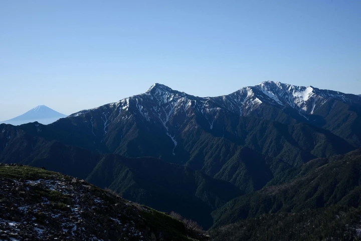 富士山、北岳、間ノ岳 富士山・北岳